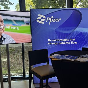 Ausstellerstand von Pfizer auf den Interdisziplinären Adipositas Tagen 2026 in München.