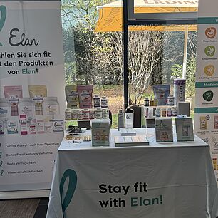 Ausstellerstand von Elan auf den Interdisziplinären Adipositas Tagen 2026 in München.