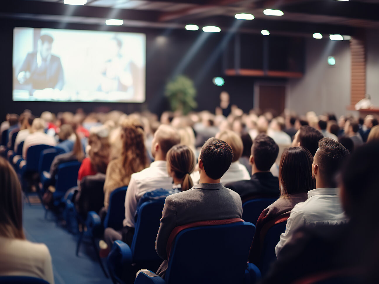 Konferenz Auditorium mit Blick zur Leinwand Interdiszipläne Adipositas Tage München 2025 | 11.+12. Juli | Führende Expert*innen und Fachkräfte diskutieren die neuesten Erkenntnisse und Innovationen